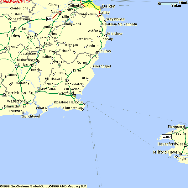 Waterford und Wexford Map